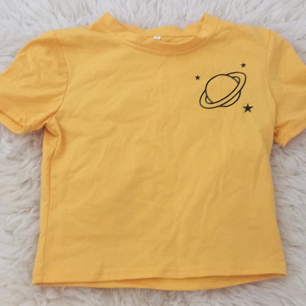 yellow planet cropped top